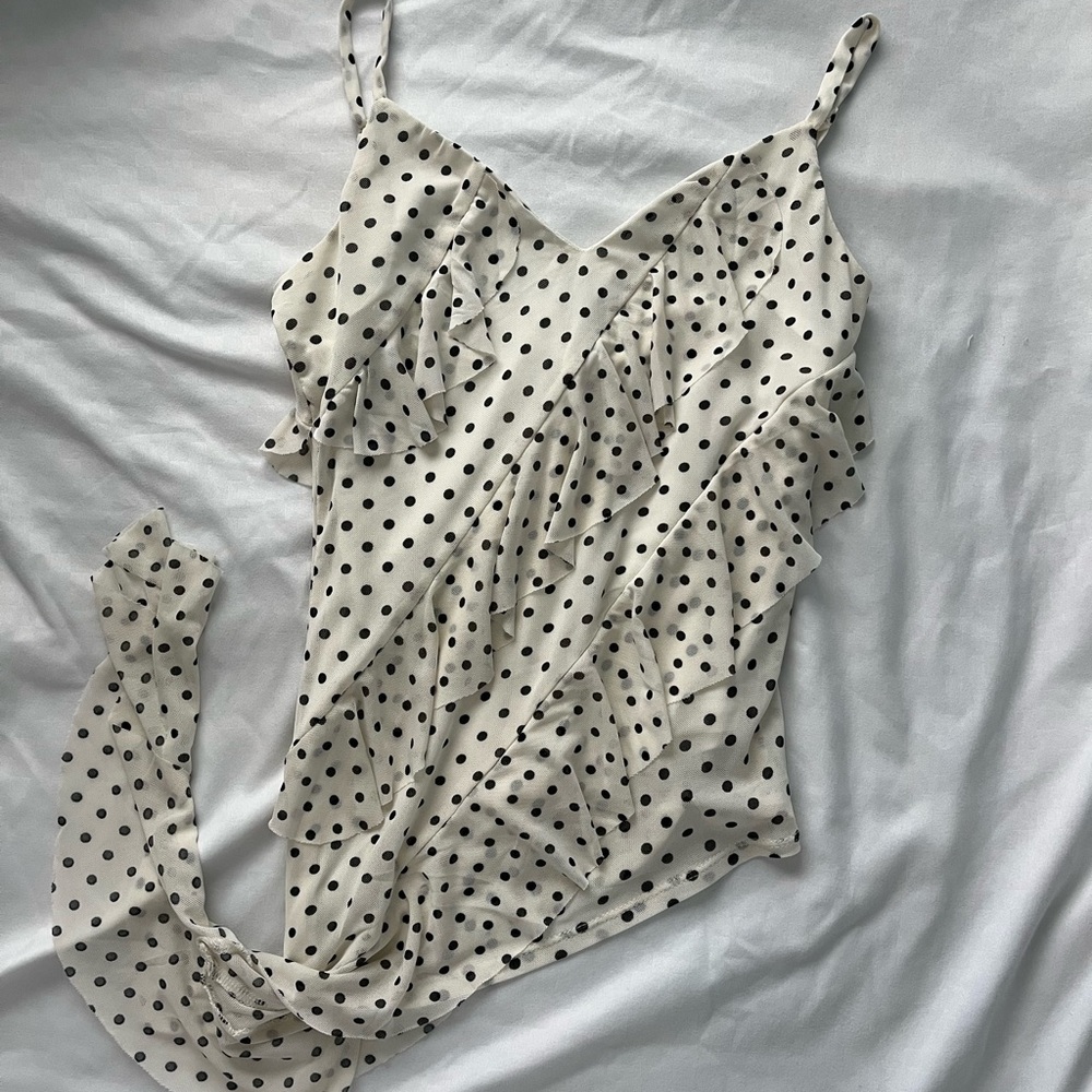 Polka Dot Ruffle Shirt